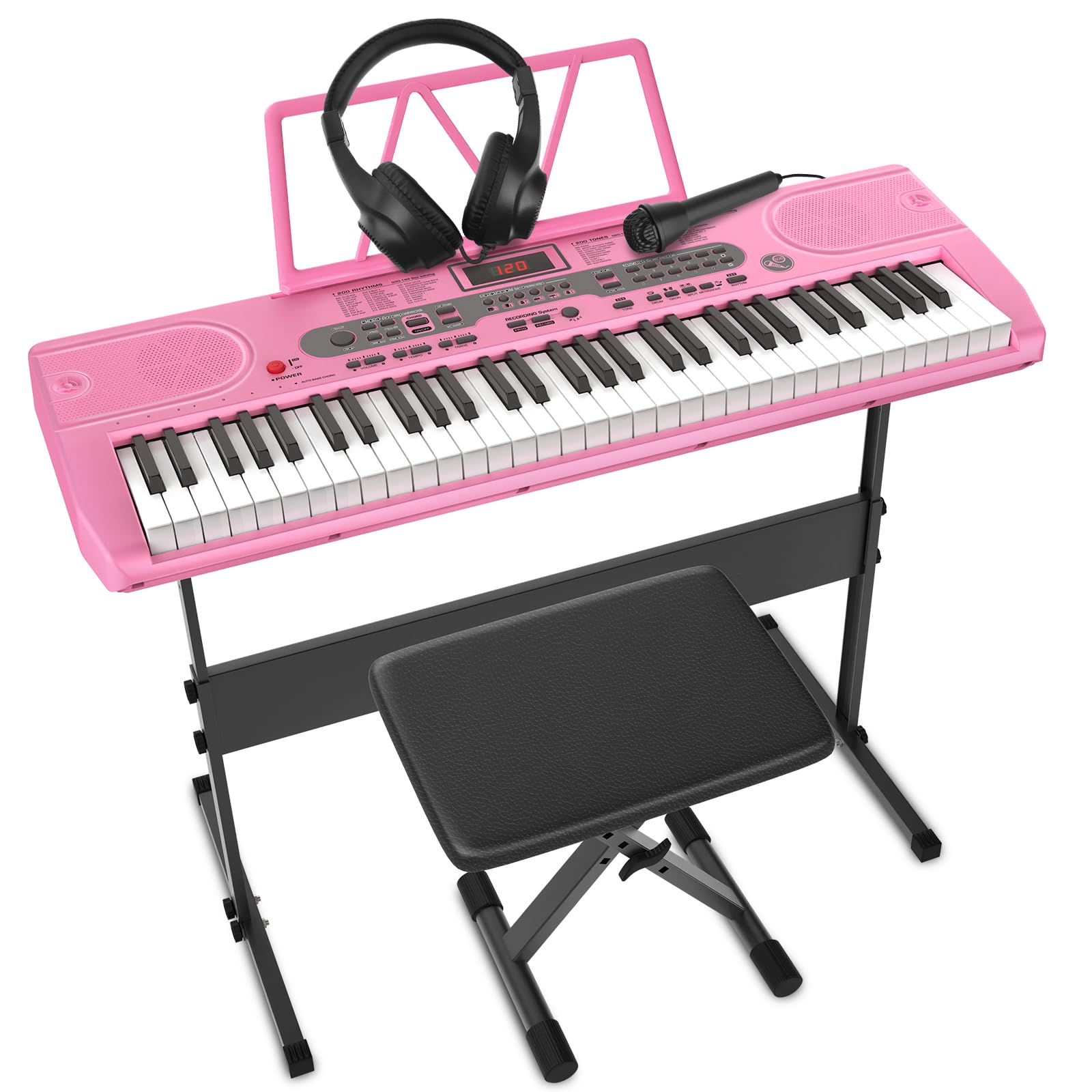 ゆゅさん61鍵盤 電子ピアノ ピンク スタンド付 MIDI対応 Amazon.co.jp: 【初心者向けの日本語表記】電子ピアノ 61鍵盤